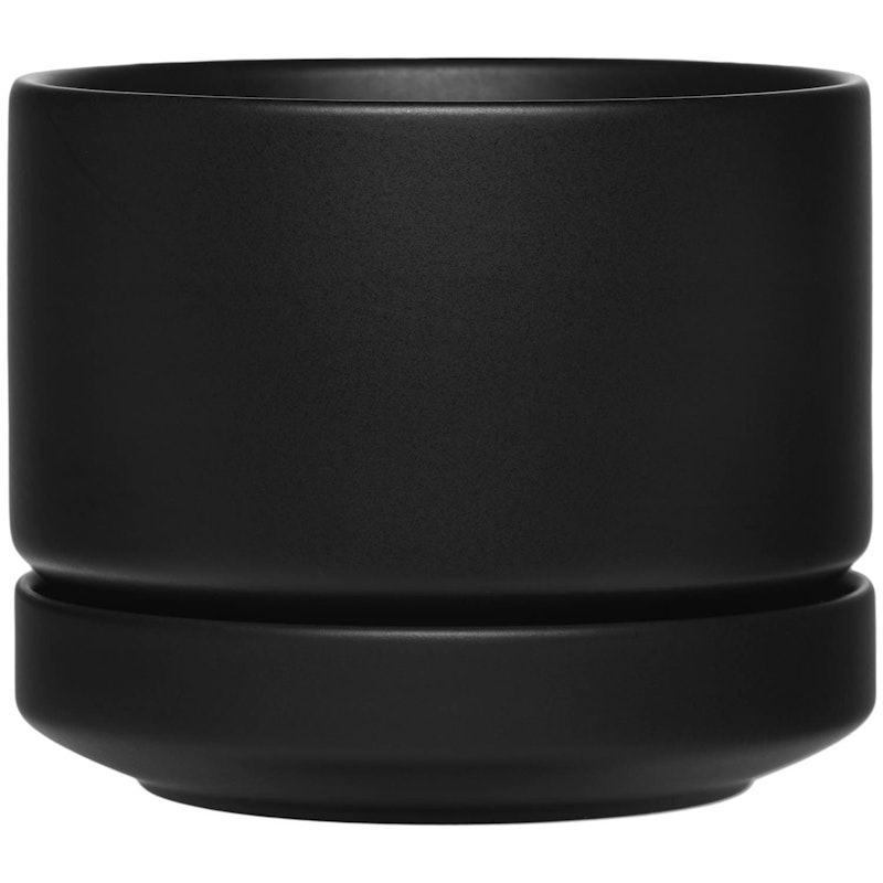 Kruka Med Fat H13,2 cm, Mattsvart