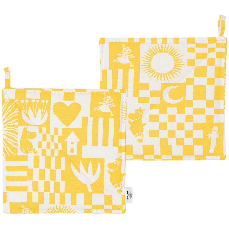 Mumin Grytlapp Fest 2-pack, Gul