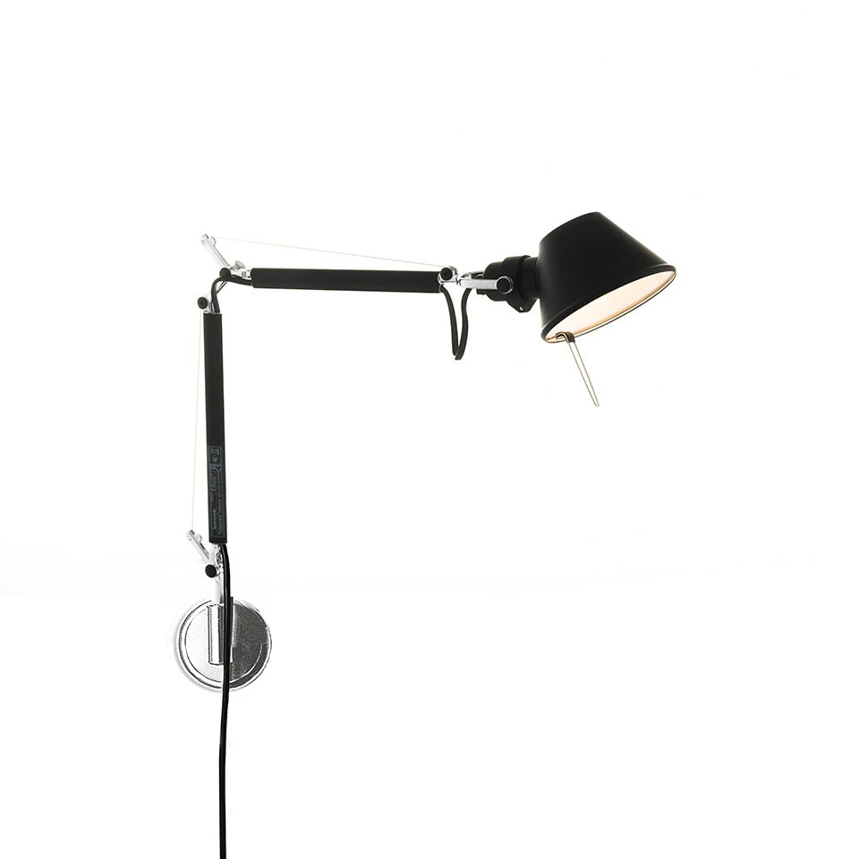 Artemide Tolomeo Micro V&auml;gglampa Svart - V&auml;gglampor Aluminium Svart - 305048+305046