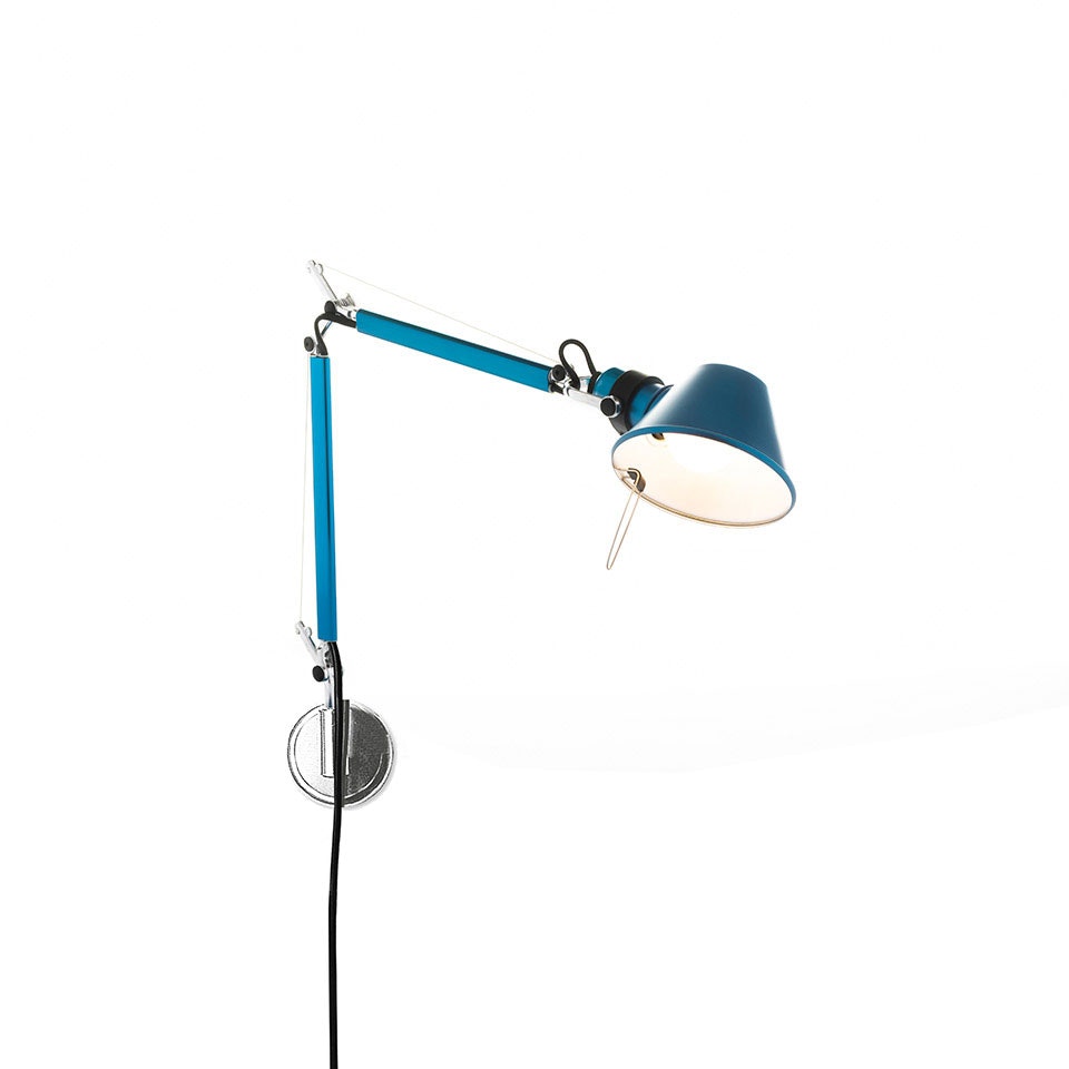 Artemide Tolomeo Micro Vägglampa Blå - Vägglampor Aluminium Blå - 305049+305046