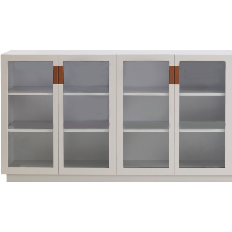 Frame 160 Medium Vitrinskåp Med Glasdörrar, Vit / Konjak