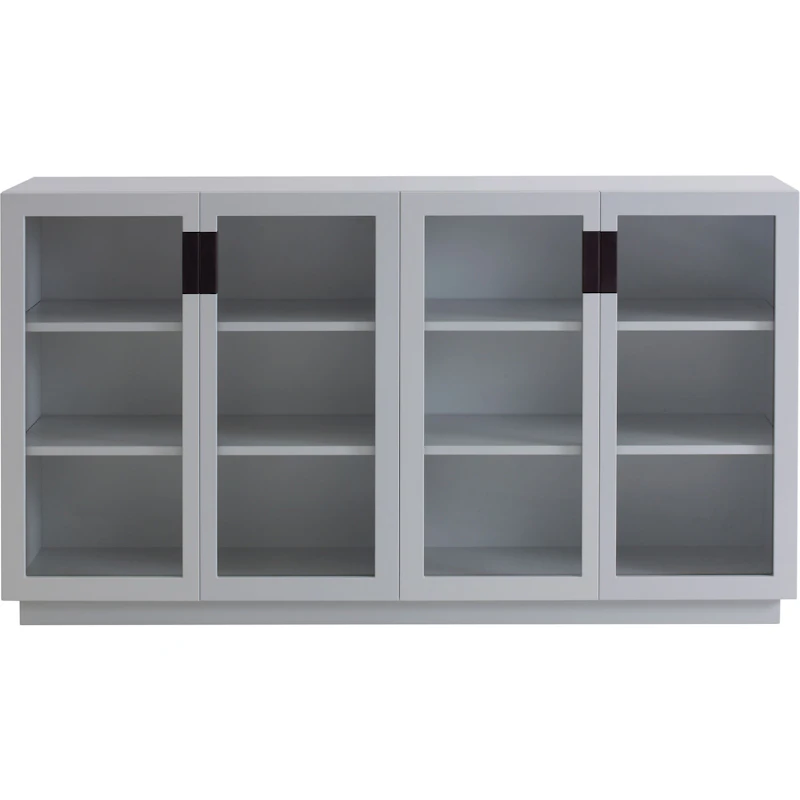 Frame 160 Medium Vitrinskåp Med Glasdörrar, Ljusgrå / Svart