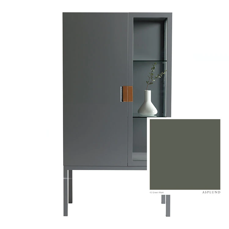 Asplund Frame Semi Sk&aring;p Green Khaki / Konjak - Sk&aring;p & vitrinsk&aring;p L&auml;der Konjak - FSC45