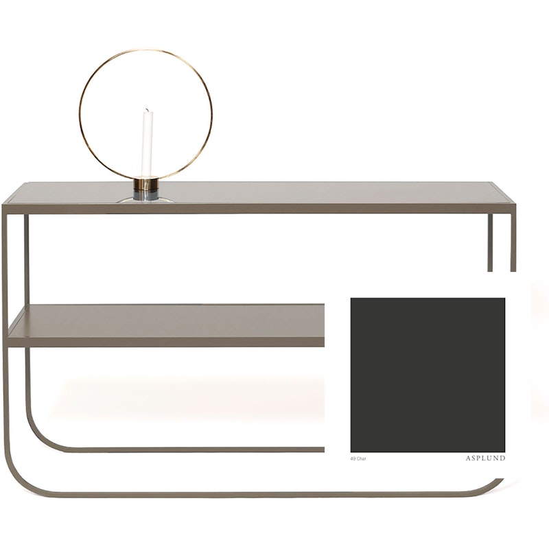 Tati Console 120 Sidobord, Char Grey / Lackat Glas