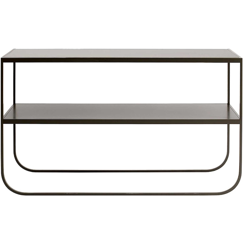 Tati Console 120 Sidobord, Char Grey / Lackat Glas