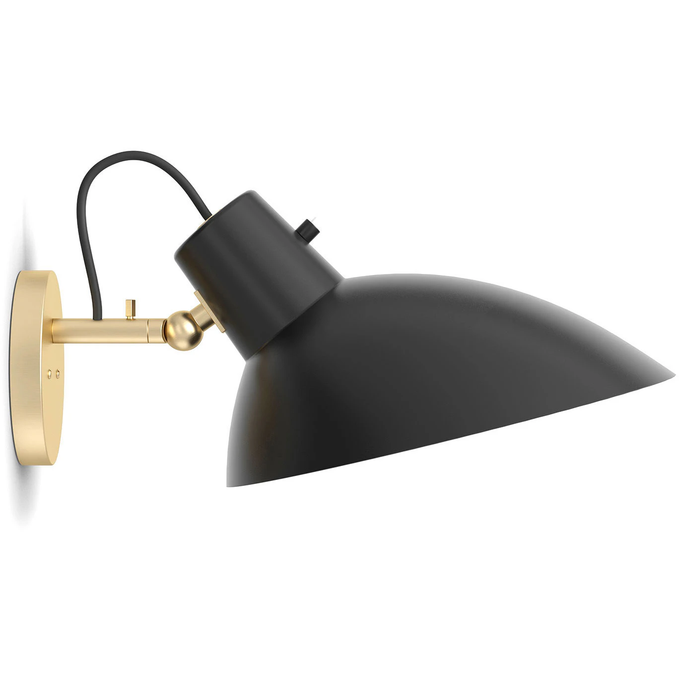 Astep Vv Cinquanta Wall Brass Mount Black Reflector - V&auml;gglampor M&auml;ssing Svart - T02-W21-001B