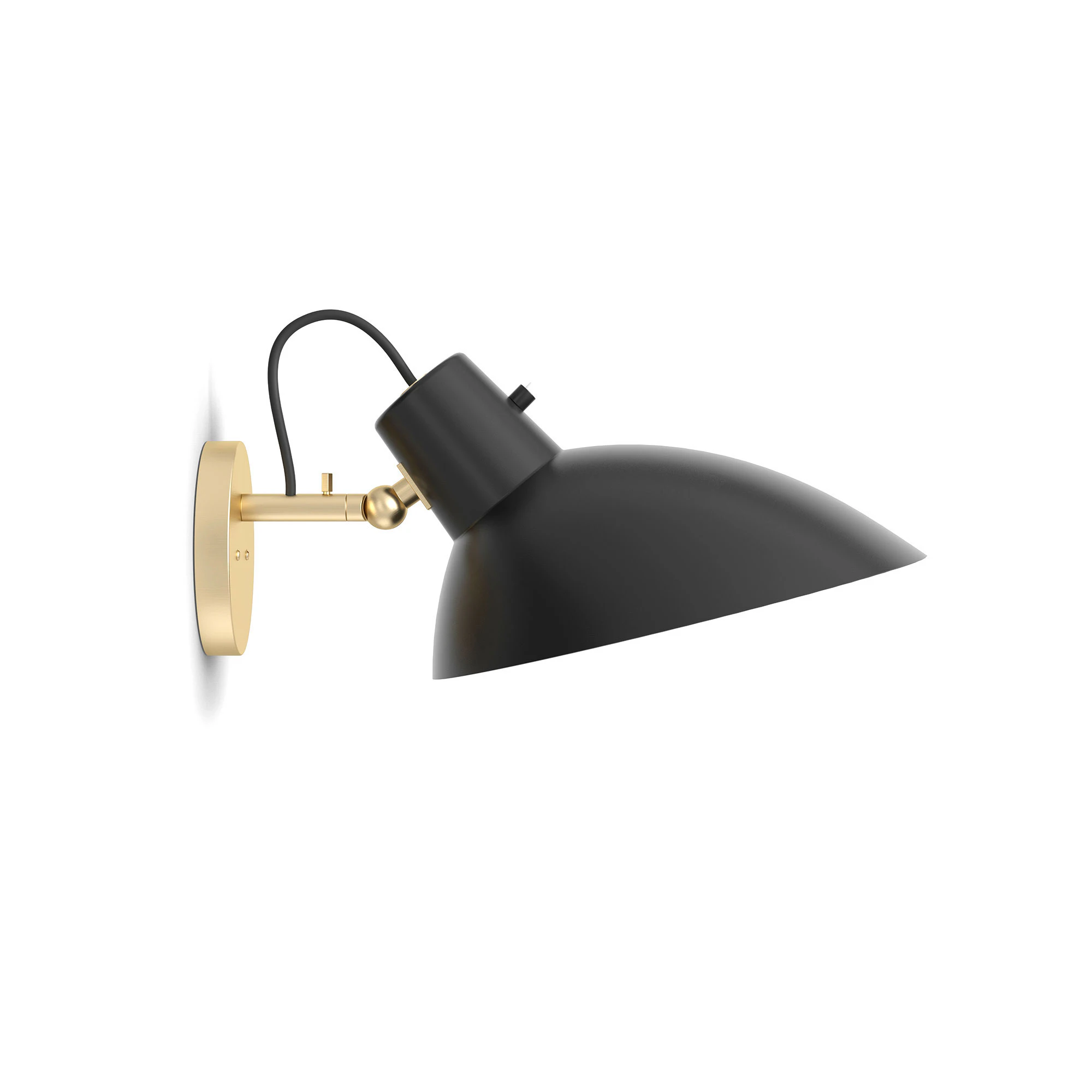 Astep Vv Cinquanta Wall Brass Mount Black Reflector With Switch - Vägglampor - T02-W21-S01B