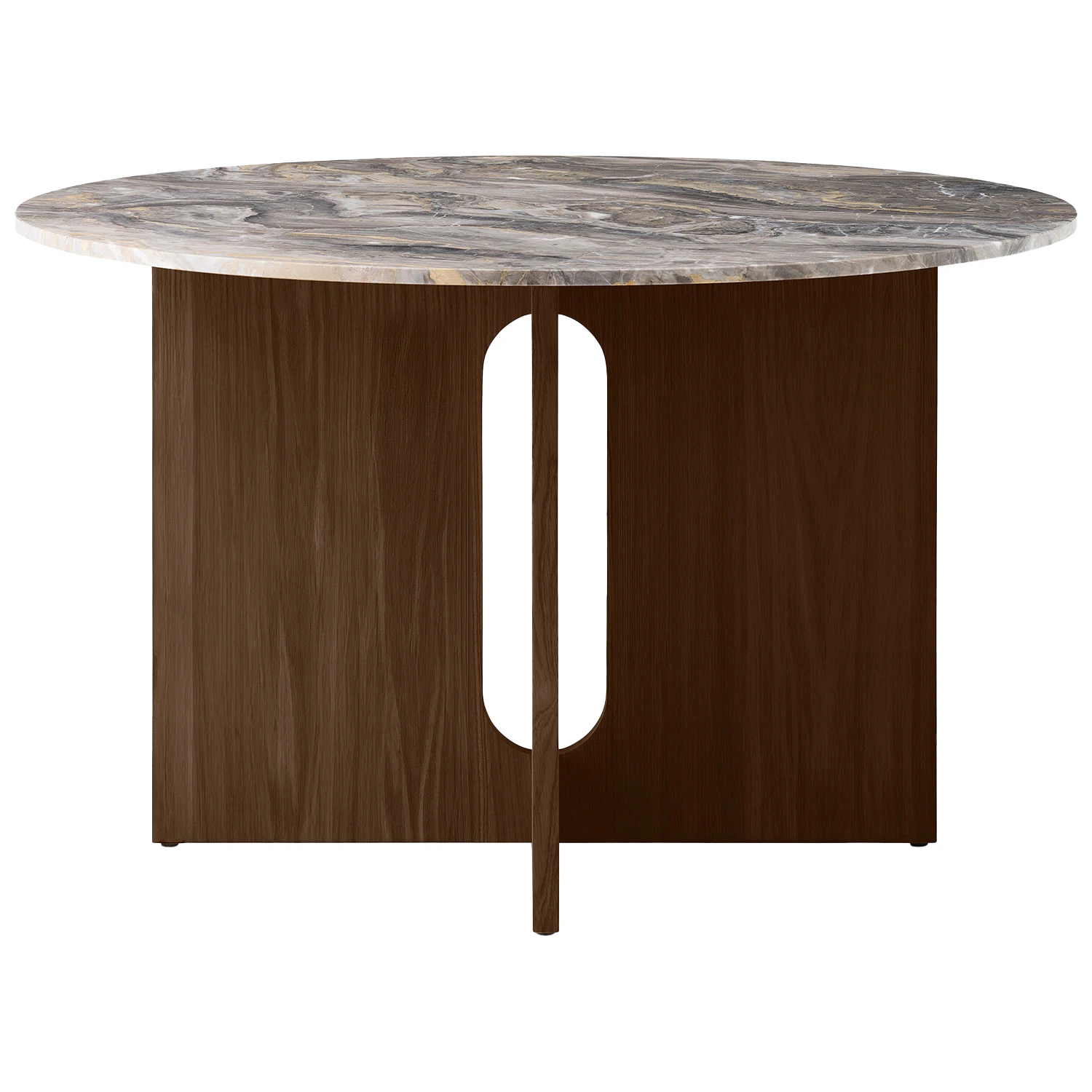 Audo Copenhagen Androgyne Matbord &Oslash;120 Cm M&ouml;rkbetsad / Grey Galaxy - Matbord & Barbord Ek M&ouml;rkbetsad Ek - 71151-007467