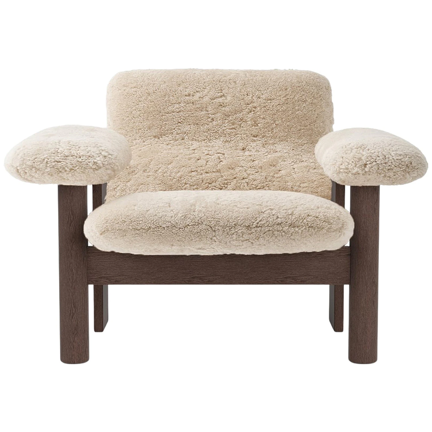 Audo Copenhagen Brasilia F&aring;t&ouml;lj L&aring;g Rygg M&ouml;rkbetsad Ek / Sheepskin Nature - F&aring;t&ouml;ljer F&aring;rskinn Natur - 71020-005694