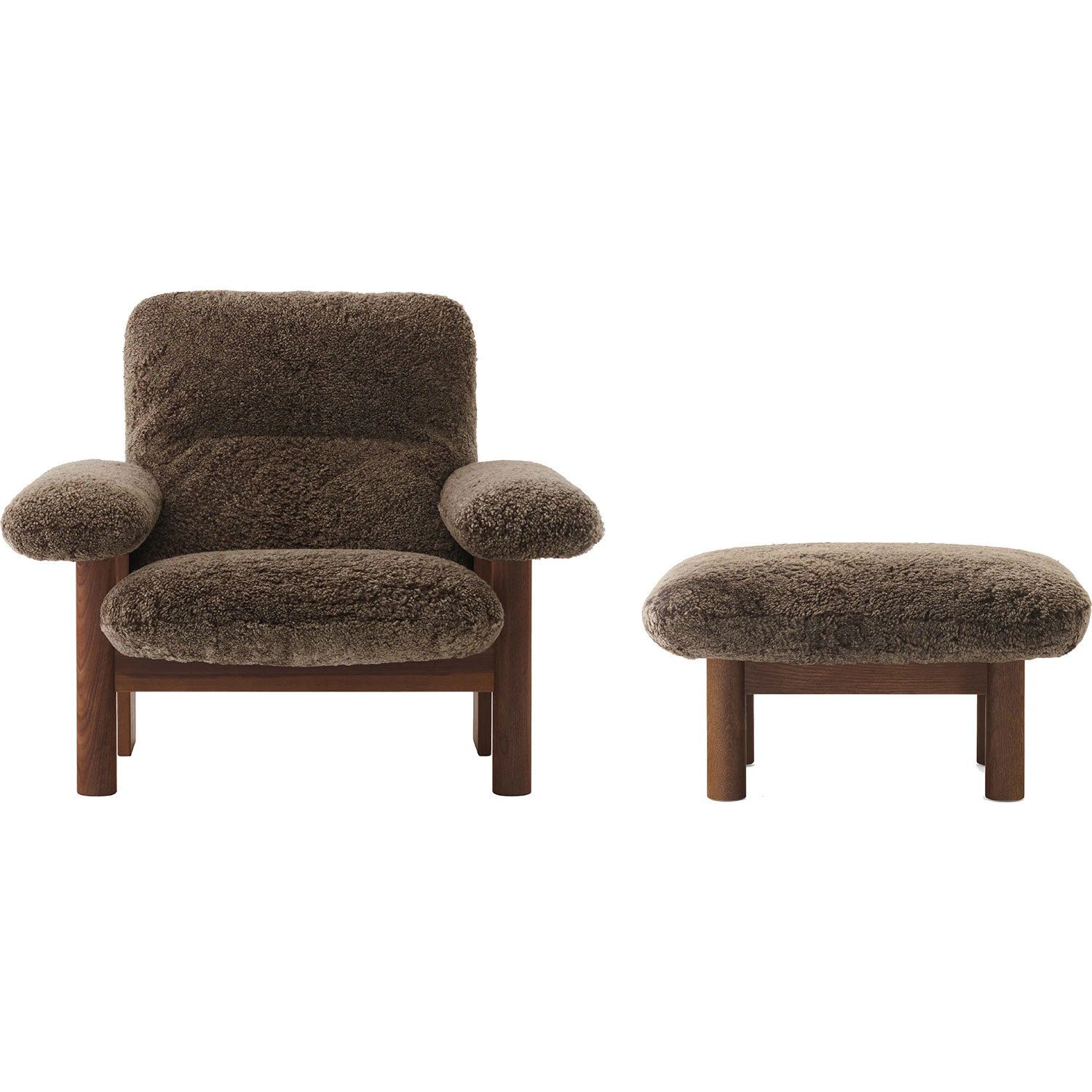 Audo Copenhagen Brasilia F&aring;t&ouml;lj Med Ottoman M&ouml;rkbetsad Ek Root - F&aring;t&ouml;ljer Massiv Ek Root - 319278-319287
