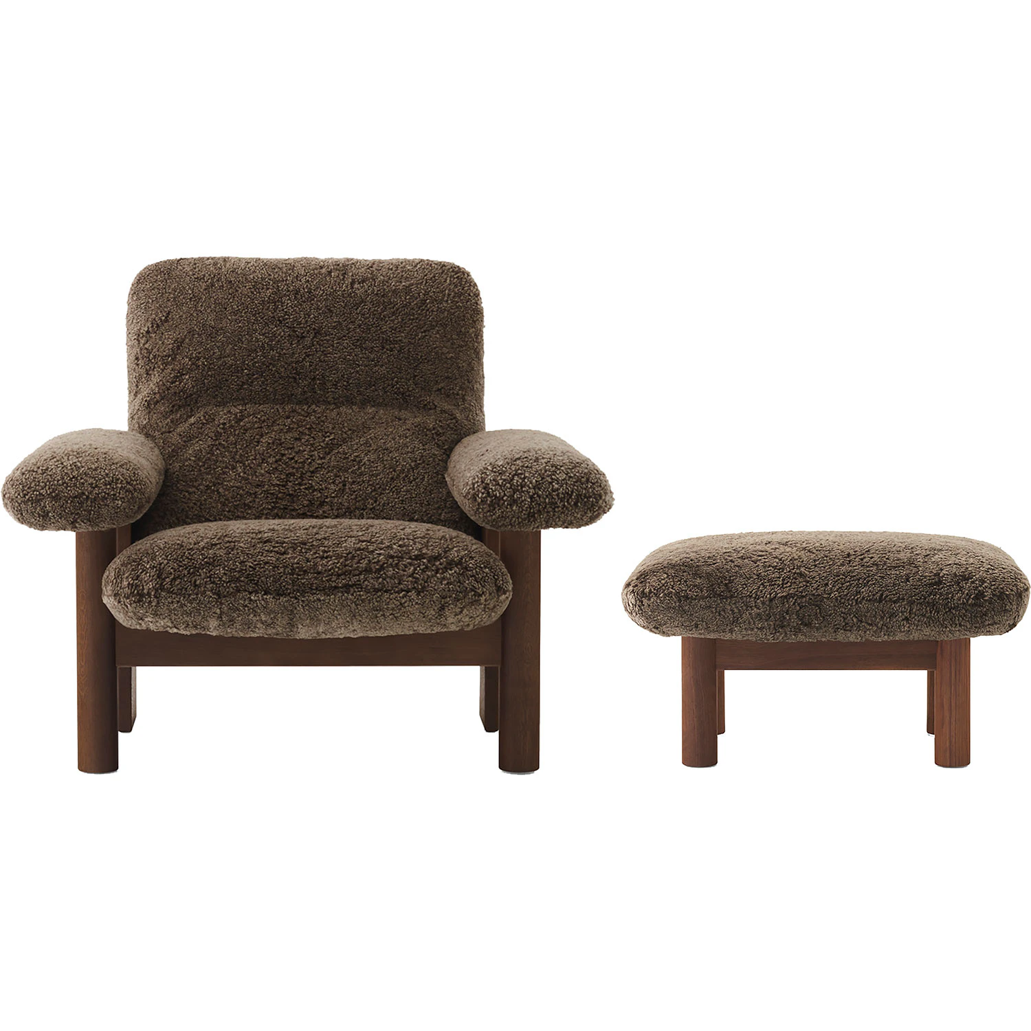 Audo Copenhagen Brasilia F&aring;t&ouml;lj Med Ottoman Walnut Root - F&aring;t&ouml;ljer Massiv Valn&ouml;t Root - 319281-319290