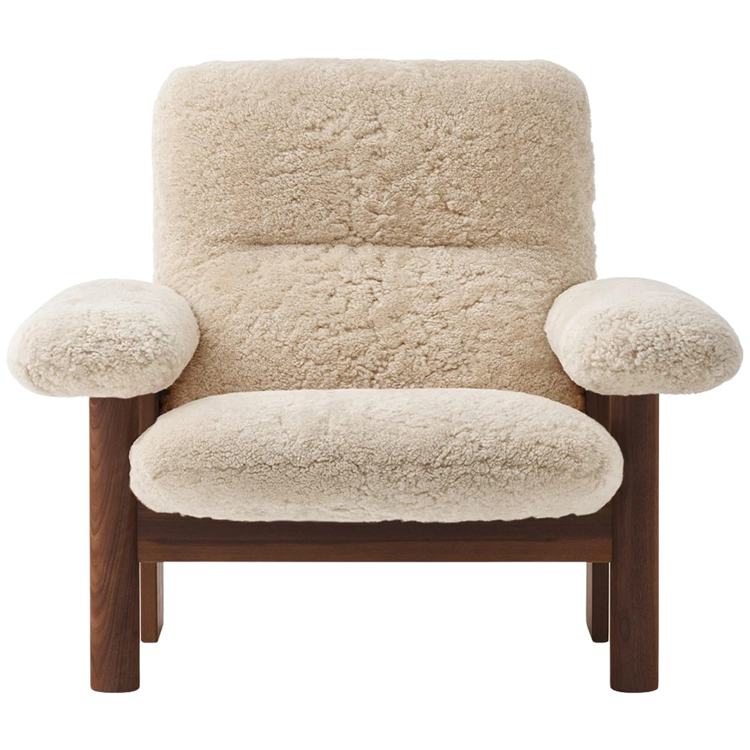 Audo Copenhagen Brasilia F&aring;t&ouml;lj M&ouml;rkbetsad Ek / Sheepskin Nature - F&aring;t&ouml;ljer Massiv Ek Sheepskin Nature - 71020-005374