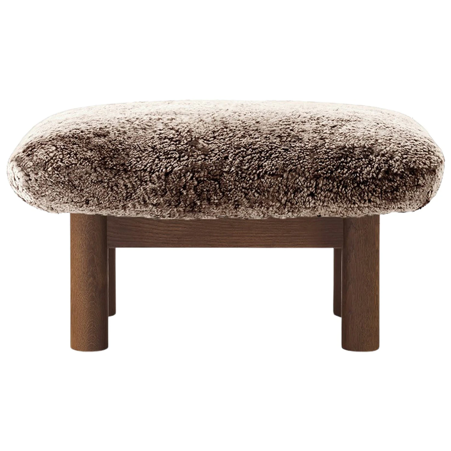Audo Copenhagen Brasilia Ottoman M&ouml;rkbetsad Ek F&aring;rskinn Sahara - Fotpallar Massiv Ek Sahara - 71022-005729