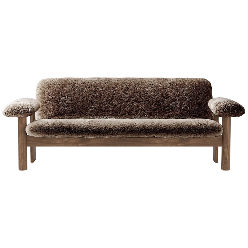 Brasilia 2-Sitssoffa, Walnut / Sheepskin Sahara