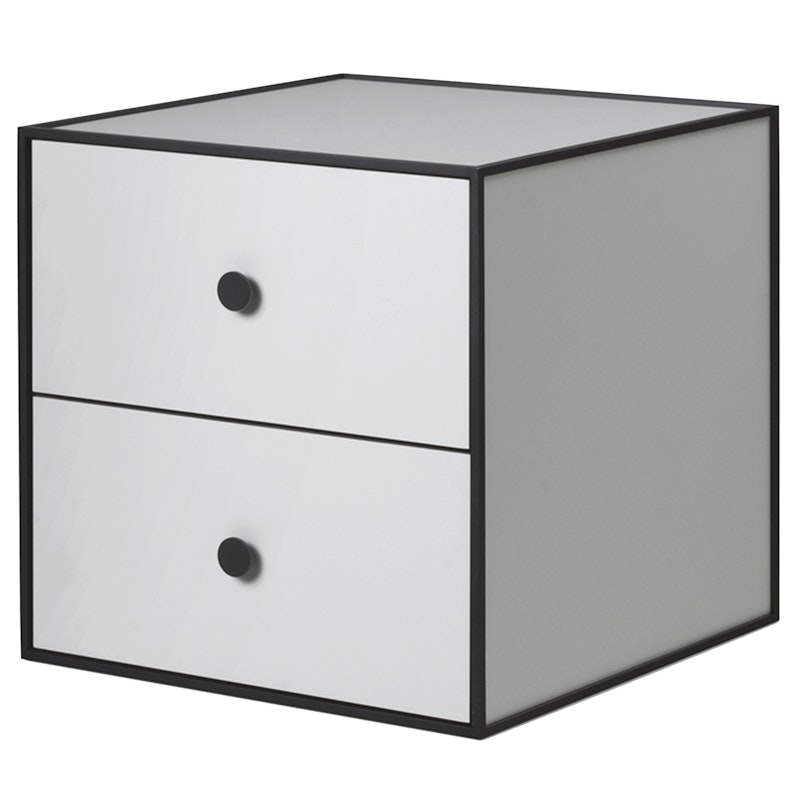 Frame 35 Sängbord Med 2 Lådor, Ljusgrå