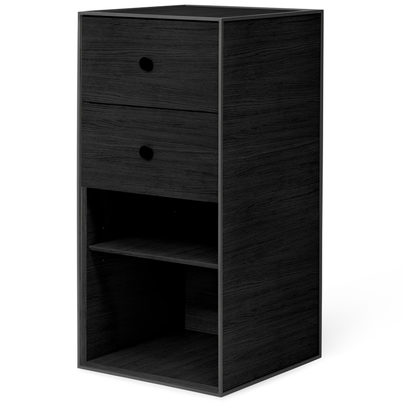 Frame 70 Sidobord Med 2 Lådor, Svartbetsad Ask
