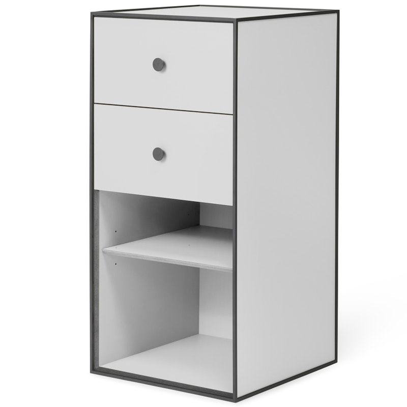 Frame 70 Sidobord Med 2 Lådor, Ljusgrå