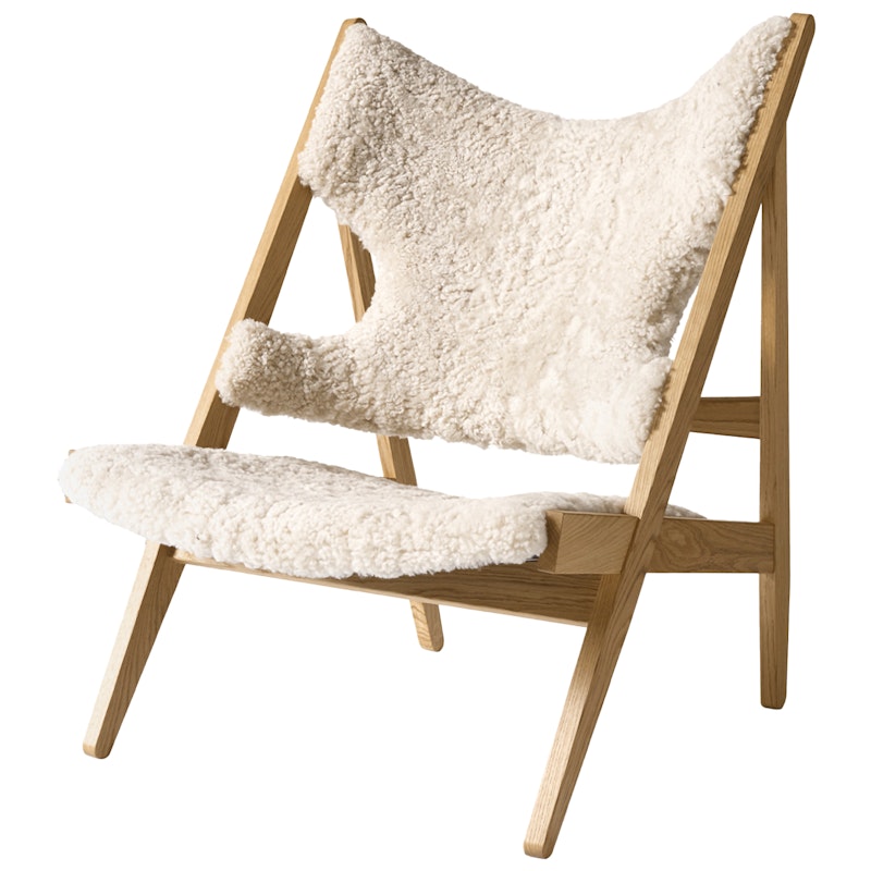 Knitting Loungestol, Ek / Fårskinn Curly Nature