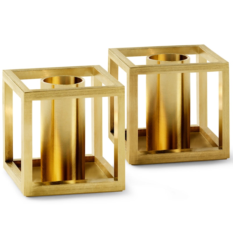 Kubus Micro Ljusstake 2-pack, Gold Plated