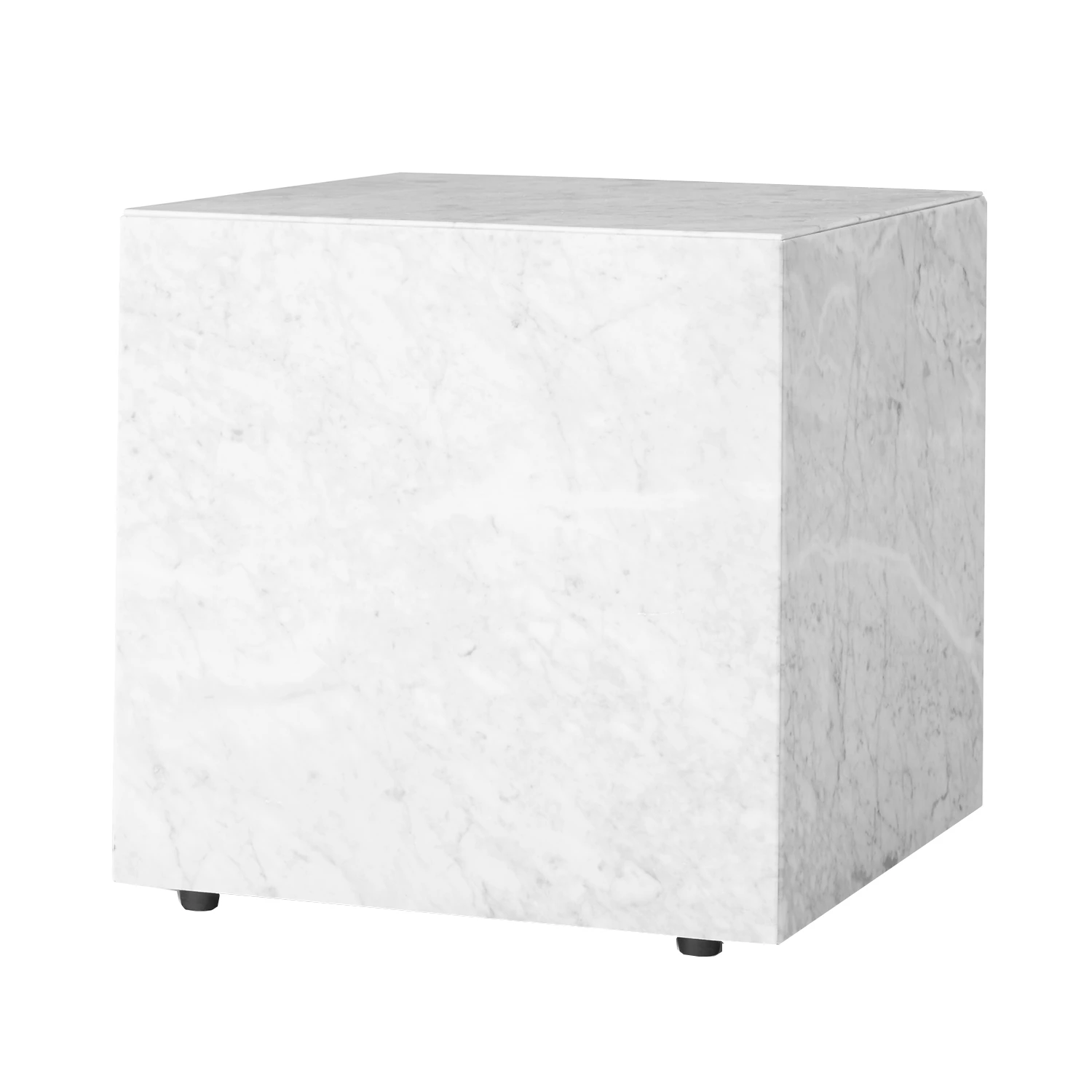 Audo Copenhagen Plinth Cubic Sidobord 40x40 Cm Carrara - Sidobord & Avlastningsbord Marmor Vit - 71009-002266