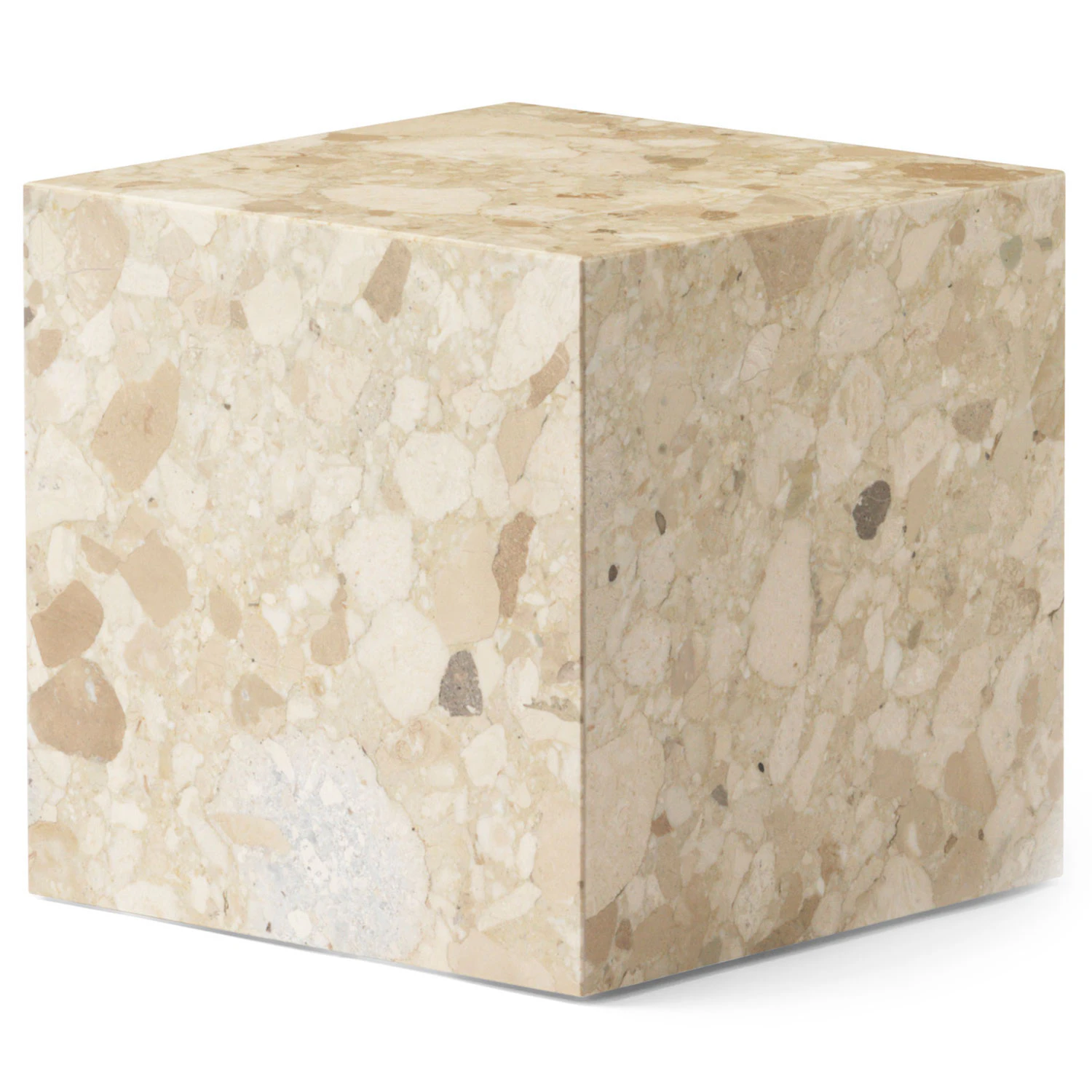 Audo Copenhagen Plinth Cubic Sidobord 40x40 Cm Kunis Breccia - Sidobord & Avlastningsbord Marmor Sand - 71009-002263