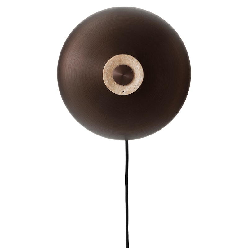 Reverse Vägglampa, Travertin / Bronzed Brass