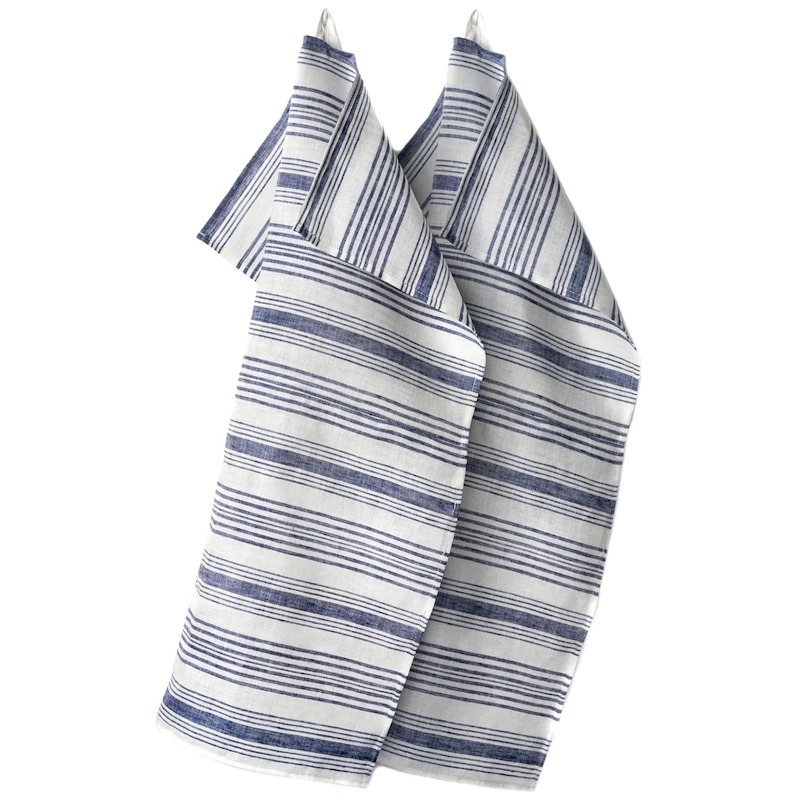 Gästabud Handduk Linne 50x70 cm 2-pack, Marine