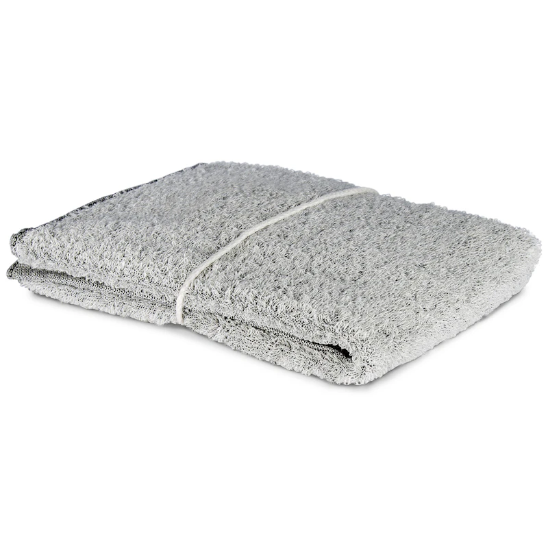 Handduk Linnefrotté 45x65 cm, Svart / Vit