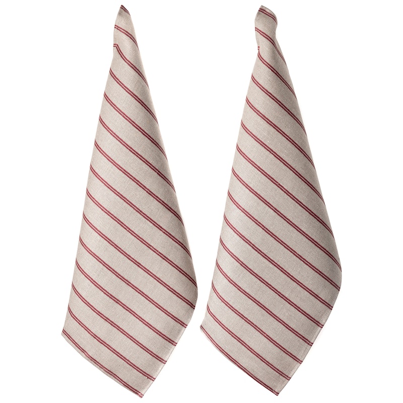 Linåker Kökshandduk 50x70 cm 2-pack, Röd