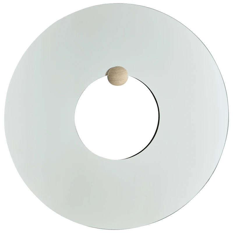 Castellum Väggspegel Ø80 cm, Travertin