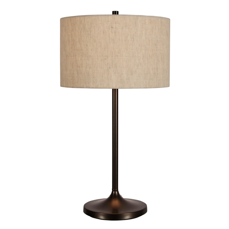 Soft Bordslampa, Metallisk Brons / Linen Natural