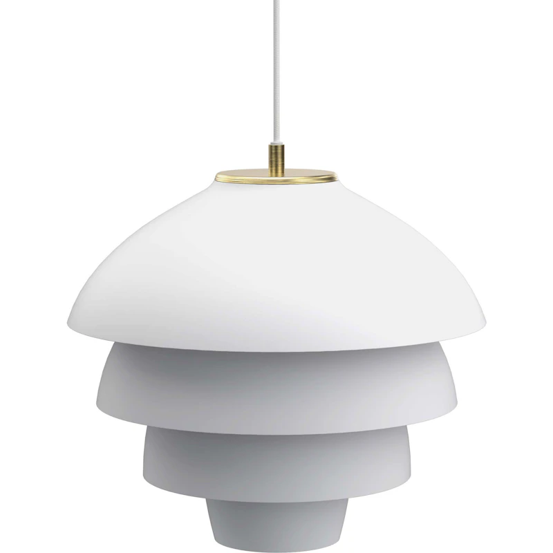 Valencia Pendel Ø31,8, Flat White / Brass