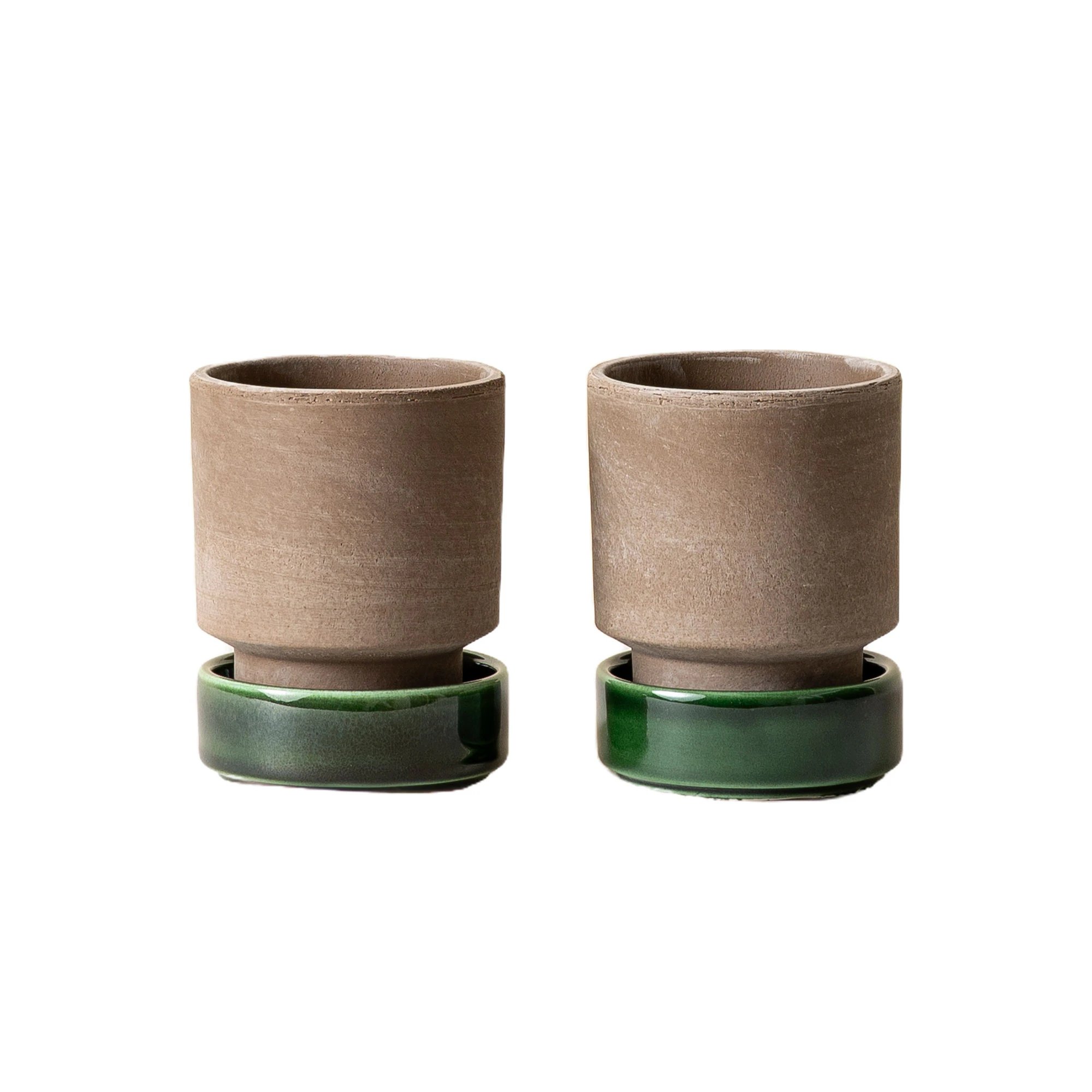 Bergs Potter Hoff Kruka 2-pack Gr&aring; - Krukor Keramik Gr&aring; - HOGCG8S-2