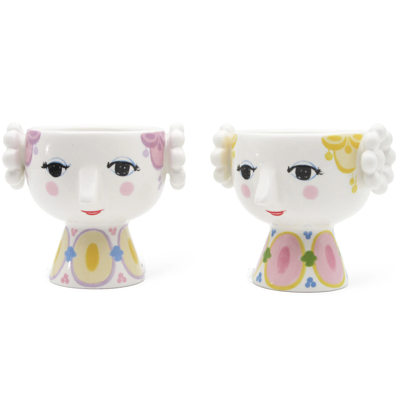 Bj&oslash;rn Wiinblad Eva Ljusstake 2-pack Gul/lavendel - Ljusstakar Keramik Gul - 56556