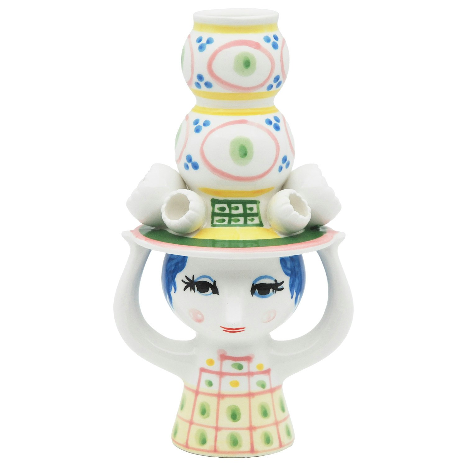 Bj&oslash;rn Wiinblad Lady With Hat Ljusstake 16 Cm Rosa - Ljusstakar Keramik Rosa - 54052