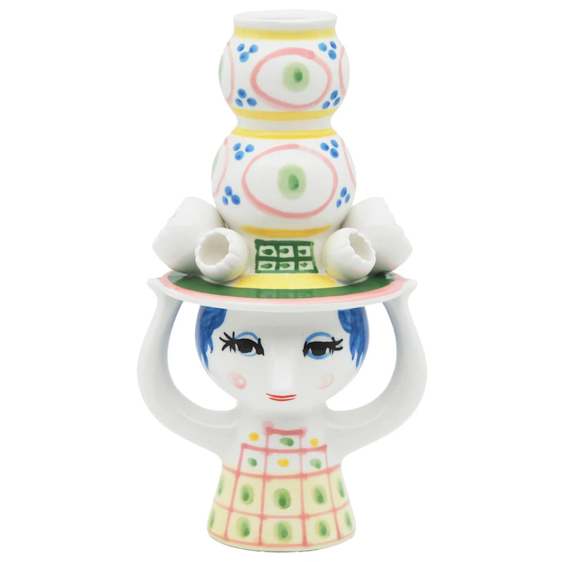 Lady with hat Ljusstake 16 cm, Rosa