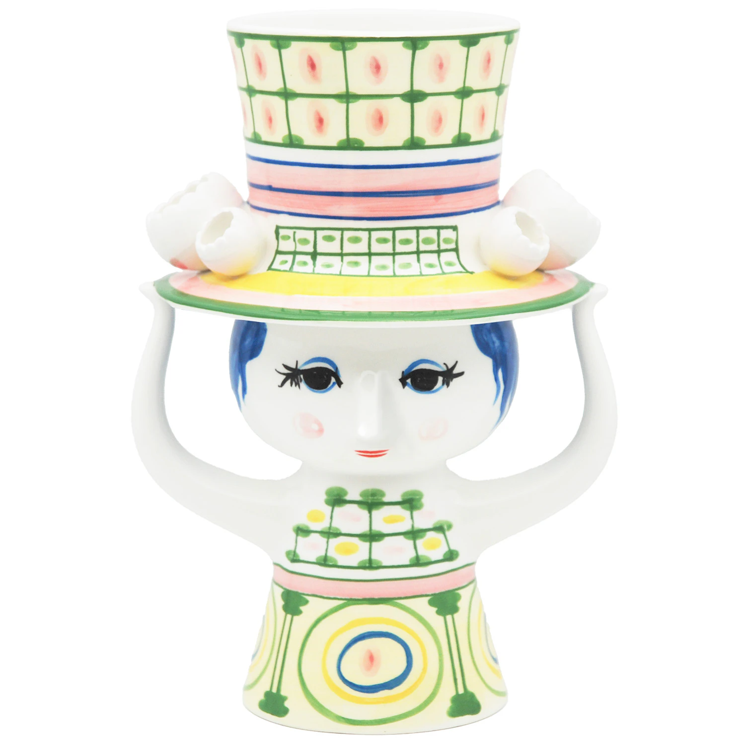 Bj&oslash;rn Wiinblad Lady With Hat Vas 24,5 Cm Gr&ouml;n - Vaser Keramik Gr&ouml;n - 54051