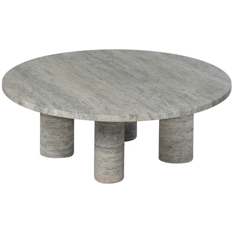 Volos Soffbord Ø75, Silver Travertine