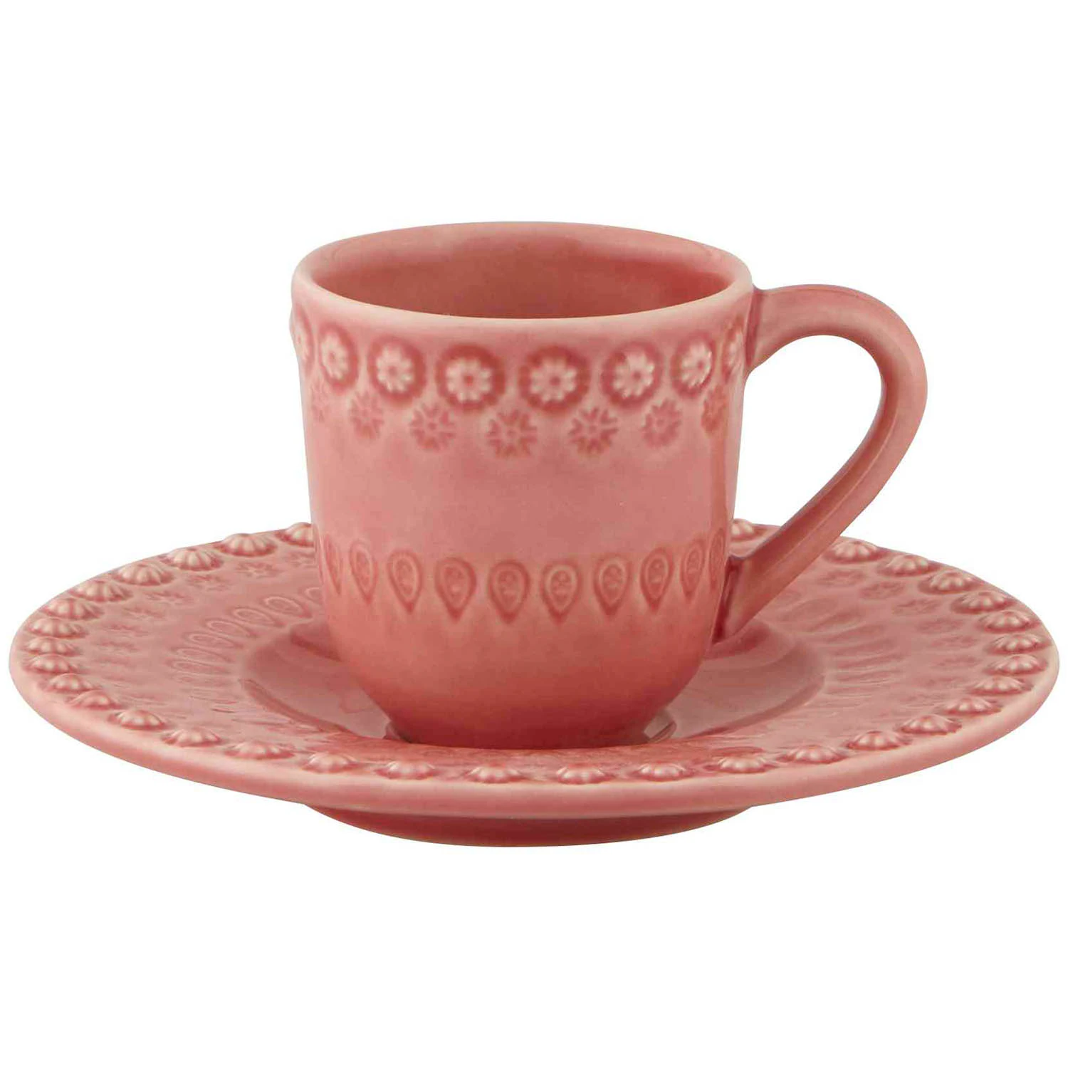 Bordallo Pinheiro Fantasy Kaffekopp Med Fat Rosa - Kaffekoppar Lergods Rosa - 65025310