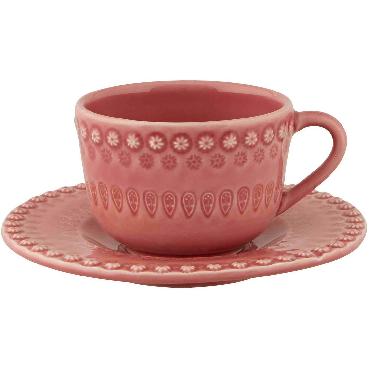 Bordallo Pinheiro Fantasy Tekopp Med Fat Rosa - Tekoppar Lergods Rosa - 65022940