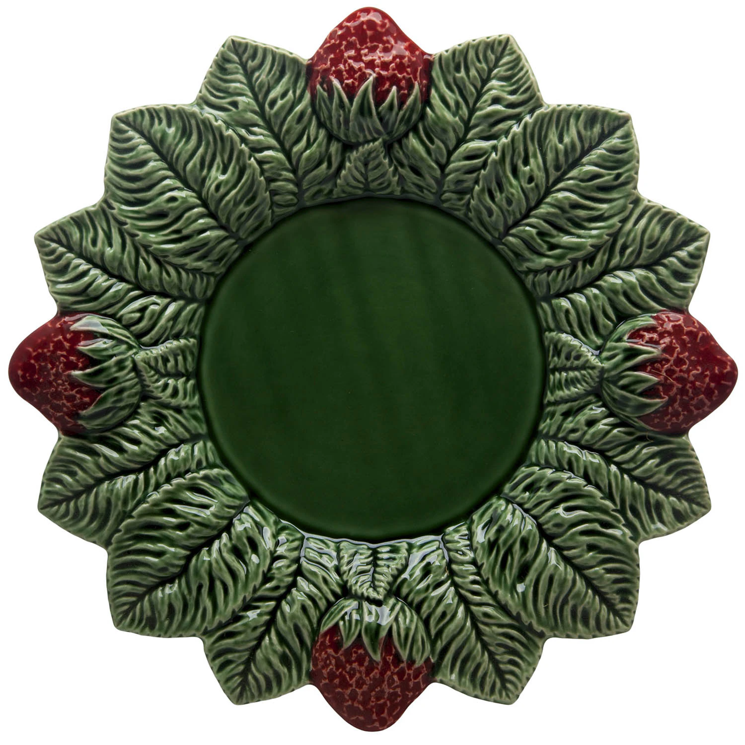 Bordallo Pinheiro Strawberries Tallrik 33 Cm - Mattallrikar Lergods Gr&ouml;n - 65001240