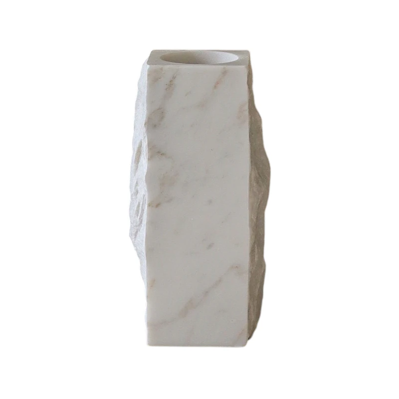 Edge Vas Small, White Carrara