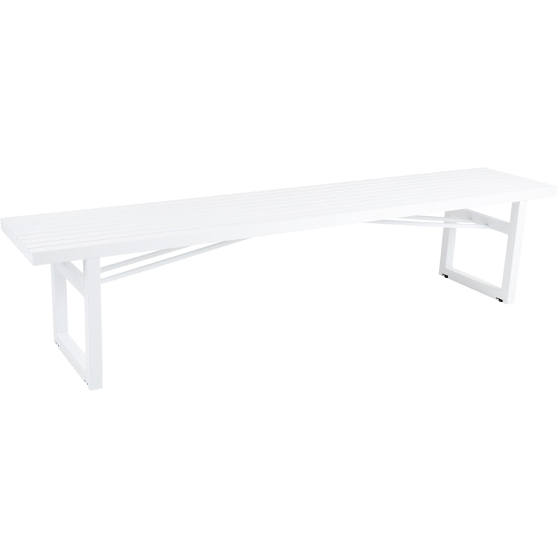 Vevi Bänk 200 cm Aluminium, Vit