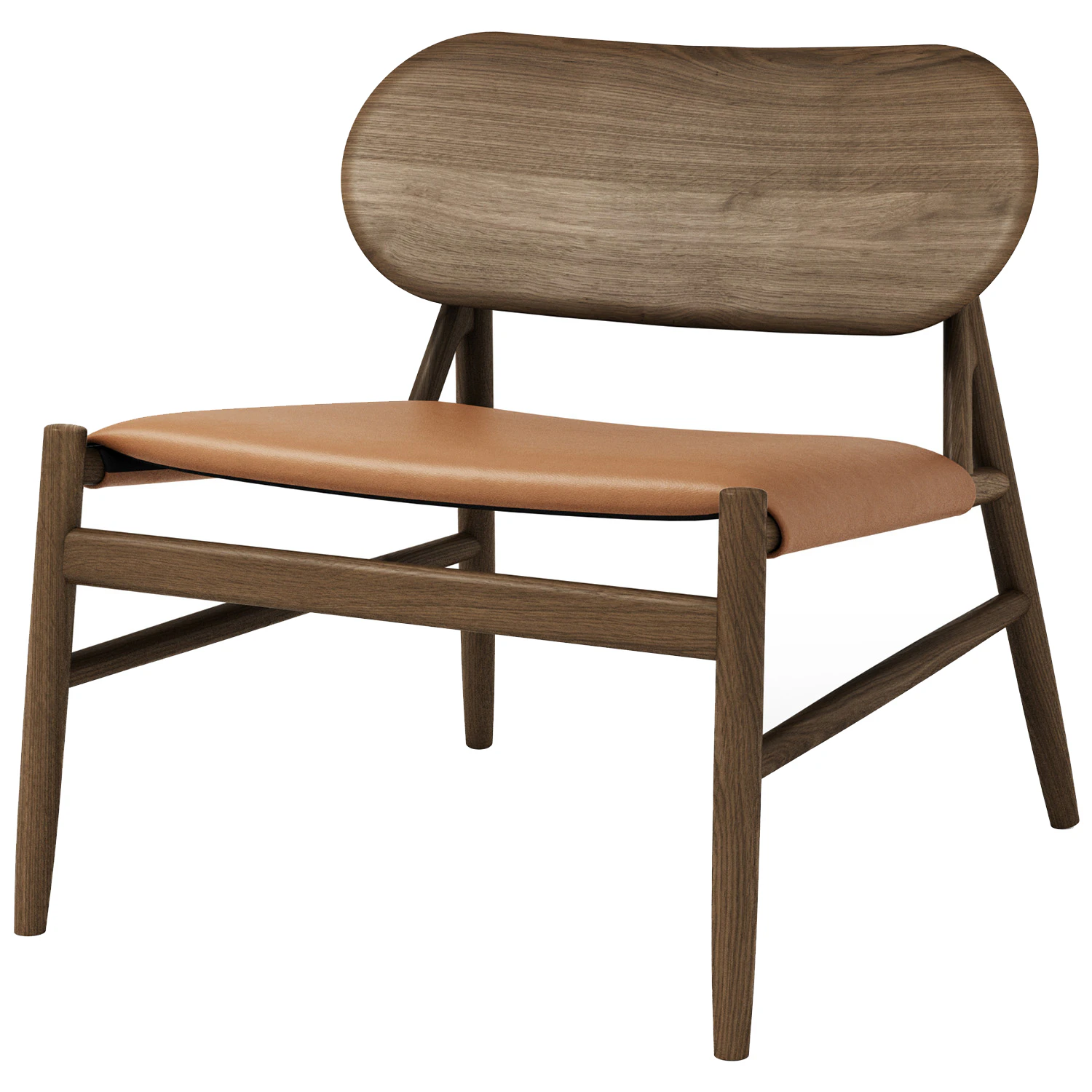 Brdr. Kr&uuml;ger Ferdinand Loungef&aring;t&ouml;lj M&ouml;rkoljad / L&auml;der Brandy - F&aring;t&ouml;ljer Ek Brandy - FECX-OFU-XX-66