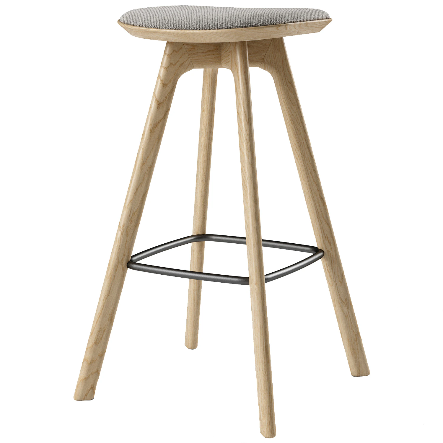 Brdr. Kr&uuml;ger Pauline Barstol 75 Cm Oljad Ek / Hallingdal Gr&aring; - Barstolar Nyull Gr&aring; - PA75-OOL-XX-35