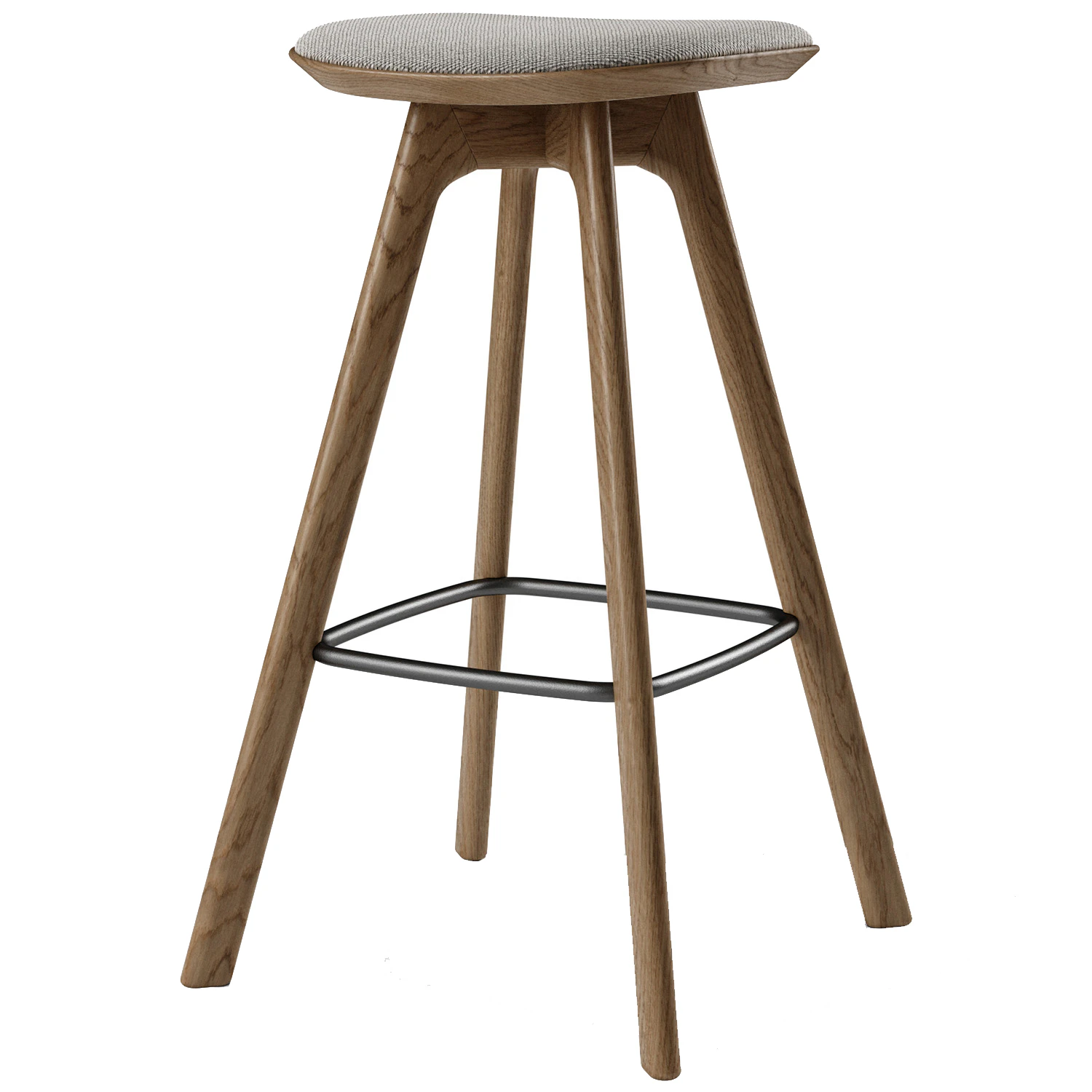 Brdr. Kr&uuml;ger Pauline Barstol 75 Cm R&ouml;kt Ek / Hallingdal Gr&aring; - Barstolar Nyull Gr&aring; - PA75-OFU-XX-35