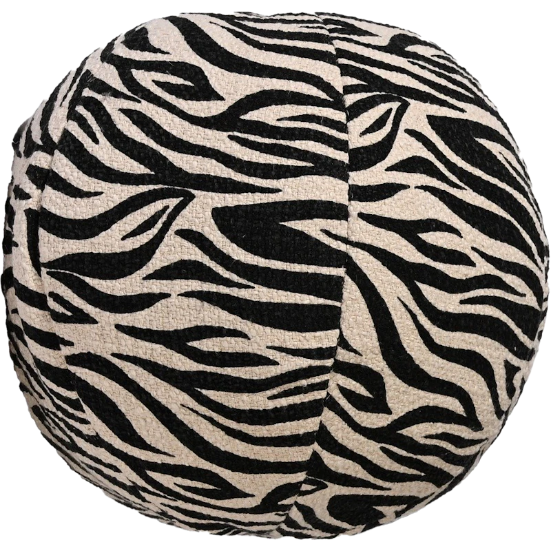 Anima Kudde Rund Zebra, Svart