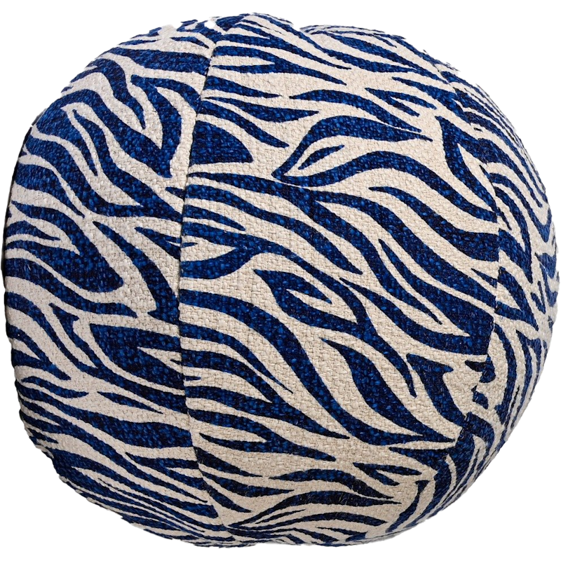 Anima Kudde Rund Zebra, Blå