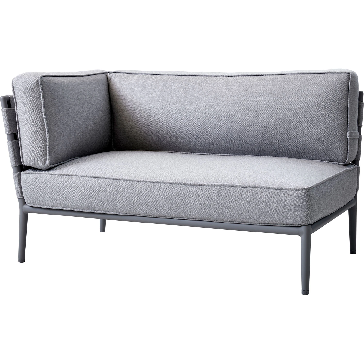 Cane-line Conic 2-pers. Soffa V&auml;nster Modul Airtouch - B&auml;nkar Akryl Gr&aring; - 8533AITL