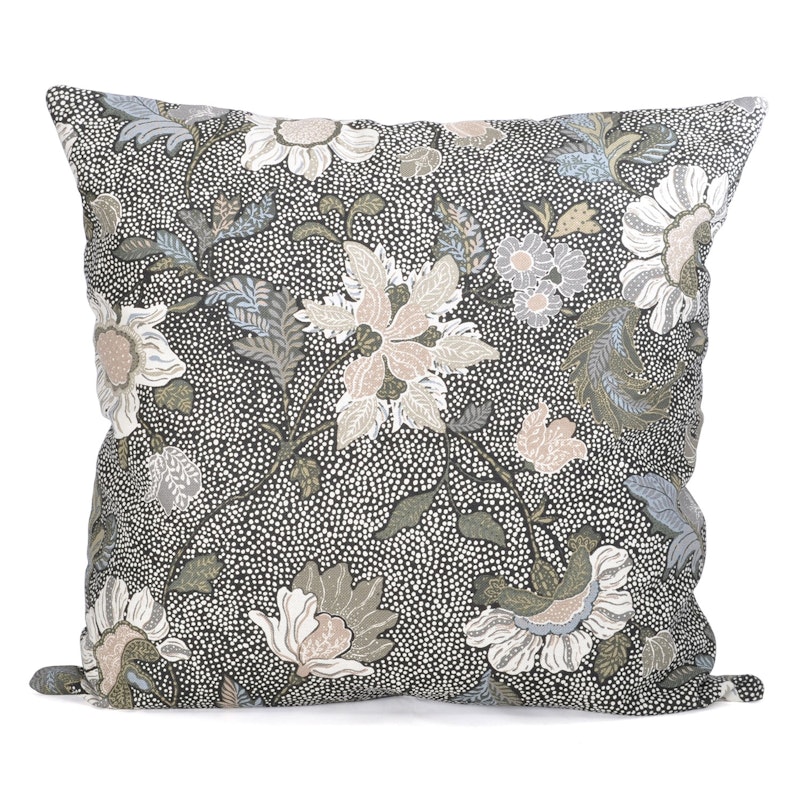 Flower Linen Kuddfodral 50x50 cm, Svart